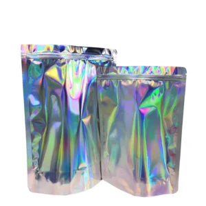 custom holographic packaging bags stand up pouches wholesale