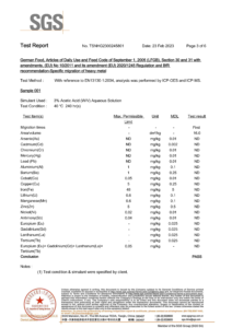 Germany LFGB food contact compliance migration test conclusion and retort pouch sample photo page 3 by SGS