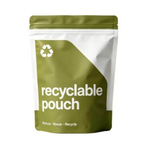 custom printed recyclable stand up pouch with zipper for eco friendly food packaging