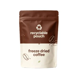 custom printed recyclable stand up pouch with zipper for freeze dried instant coffee packaging