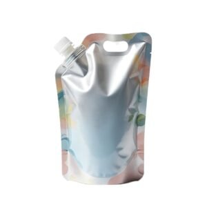 High barrier aluminum foil spout pouch with reinforced carry handle for juice packaging wholesale