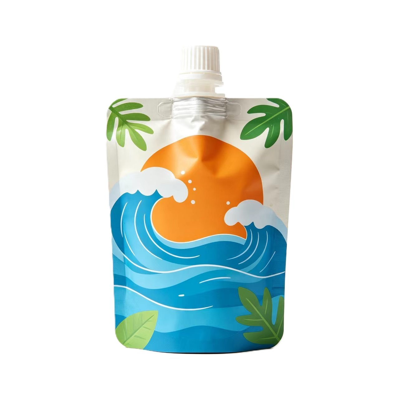Custom 10 colors printed stand up spout pouch for coconut water and beverage packaging wholesale